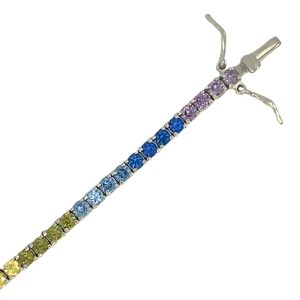 925 MULTI COLOR CLAW SET TENNIS BRACELET  3MM 8.7g <br/>M16068.18