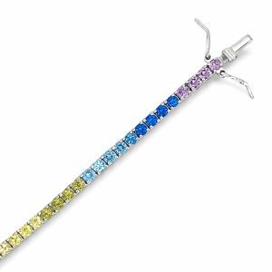 925 MULTI COLOR CLAW SET TENNIS BRACELET  3MM 8.7g <br/>M16068.18