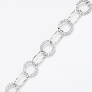 925 ETCHED FLAT CIRCLE+OVAL BRAC+CHAIN - 11MM <br/>M16074