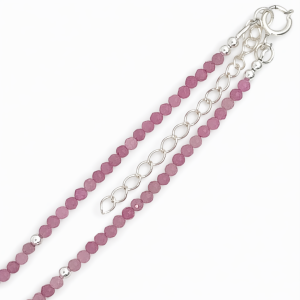 925 PINK TOURMALINE+BALLS CHAIN - 2MM <br/>M16077.41+5