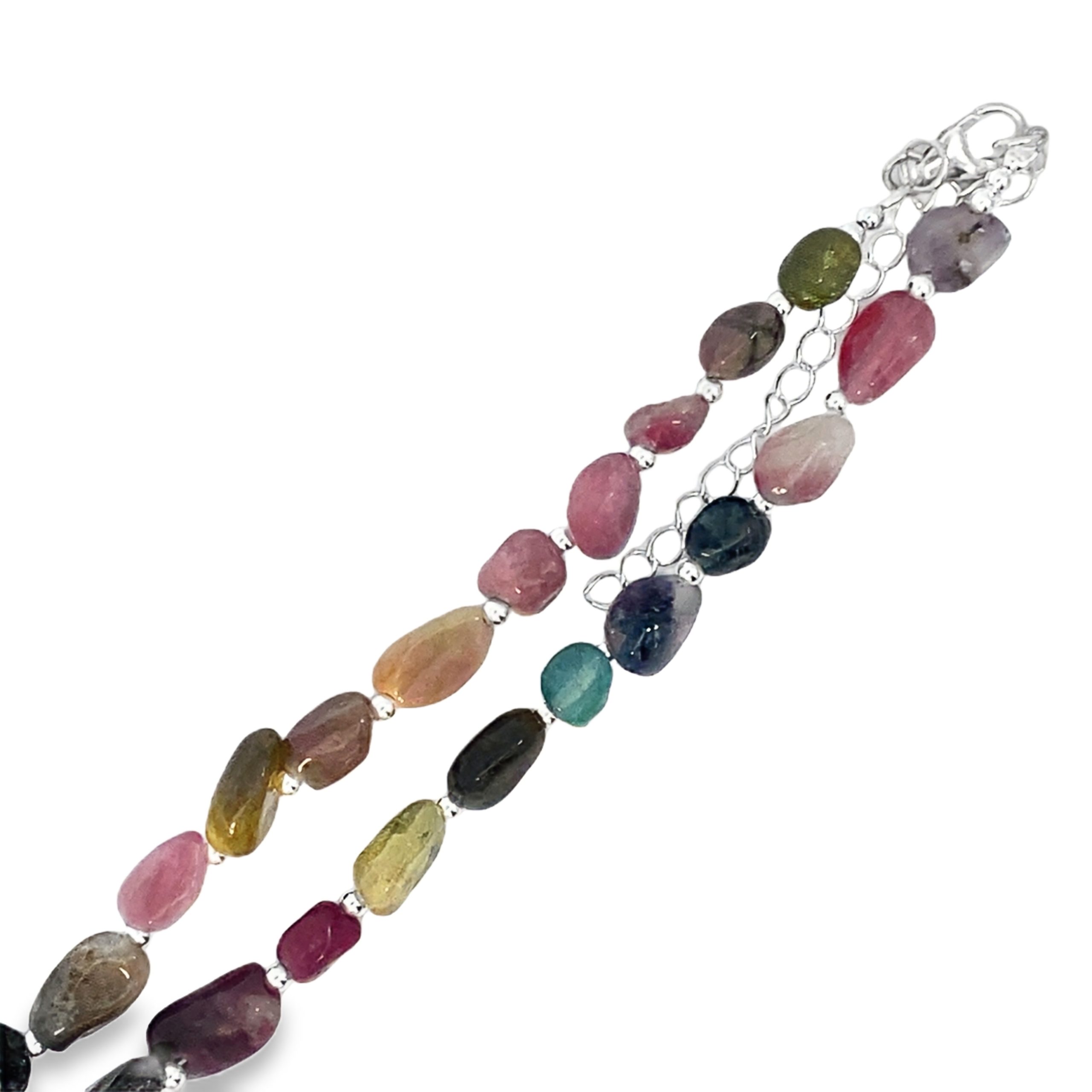 925 MIXED OVAL SHAPE TOURMALINE CHAIN - 6MM <br/>M16082.42+5