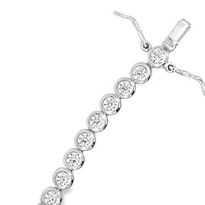 925 CZ TUBE SET TENNIS BRACELET - 4MM - 10.3g <br/>M16086.18