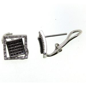 18CT WG BLK 50/0.15ct 48/0.13ct GH DIA EAR - 14X14 <br/>M1627