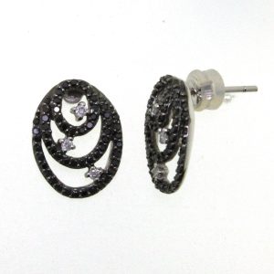 18CT WG BLK 114/0.48ct 6/0.09ct GH DIA EAR - 15X11 <br/>M1629