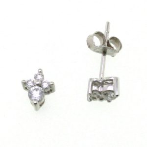 18CT WG 8/0.31ct GH DIA CROSS STUDS - 7X6 - 1.21g <br/>M1640