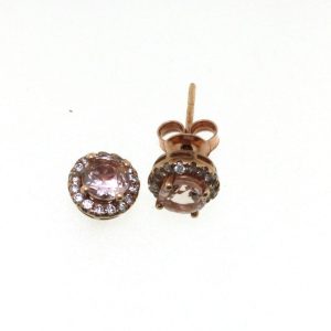 9CT RG 2/0.86ct MORG 32/0.24ct IJSI DIA HALO STUDS <br/>M1667