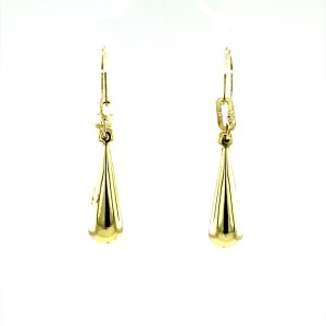9CT YG HOLLOW TEARDROP EARRINGS - 28X5 - 0.52g <br/>M1688