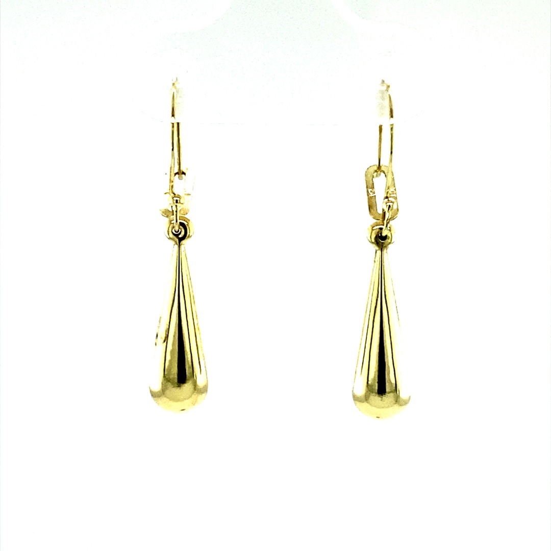 9CT YG HOLLOW TEARDROP EARRINGS - 28X5 - 0.52g <br/>M1688