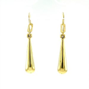 9CT YG HOLLOW TEARDROP EARRINGS - 32X5.25 - 0.82g <br/>M1689