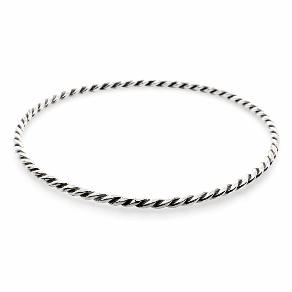925 TWISTED ROPE BANGLE - 3MM <br/>M18001