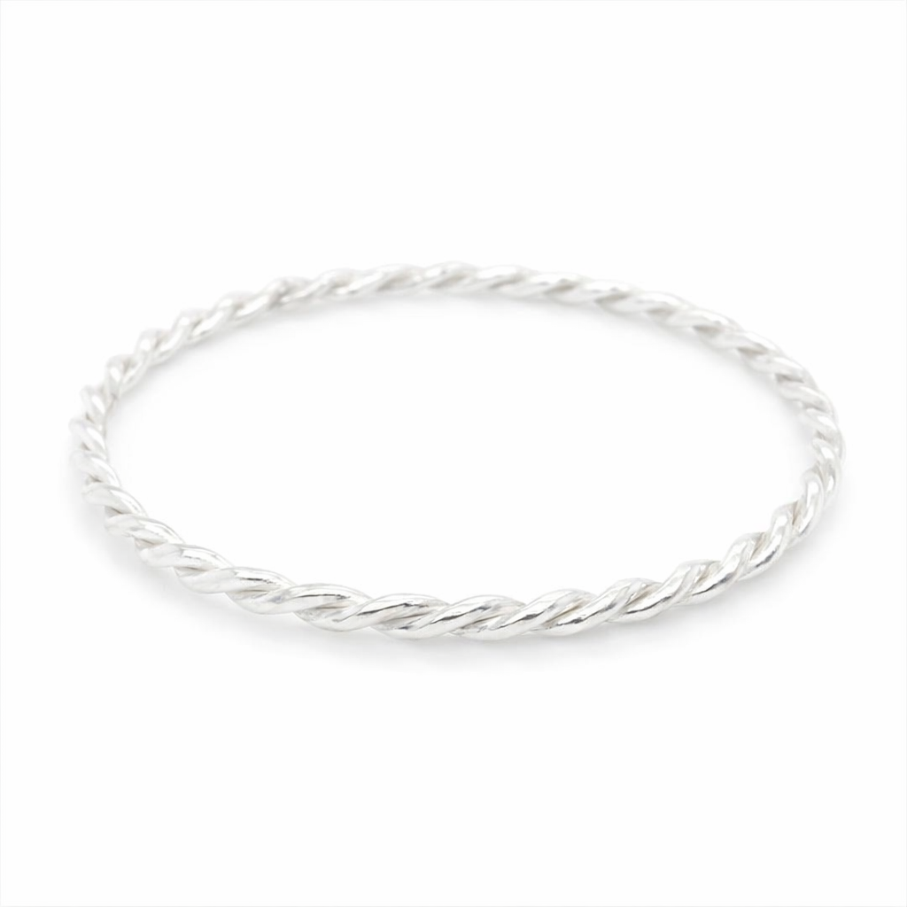 925 TWISTED ROPE BANGLE - 4MM <br/>M18002