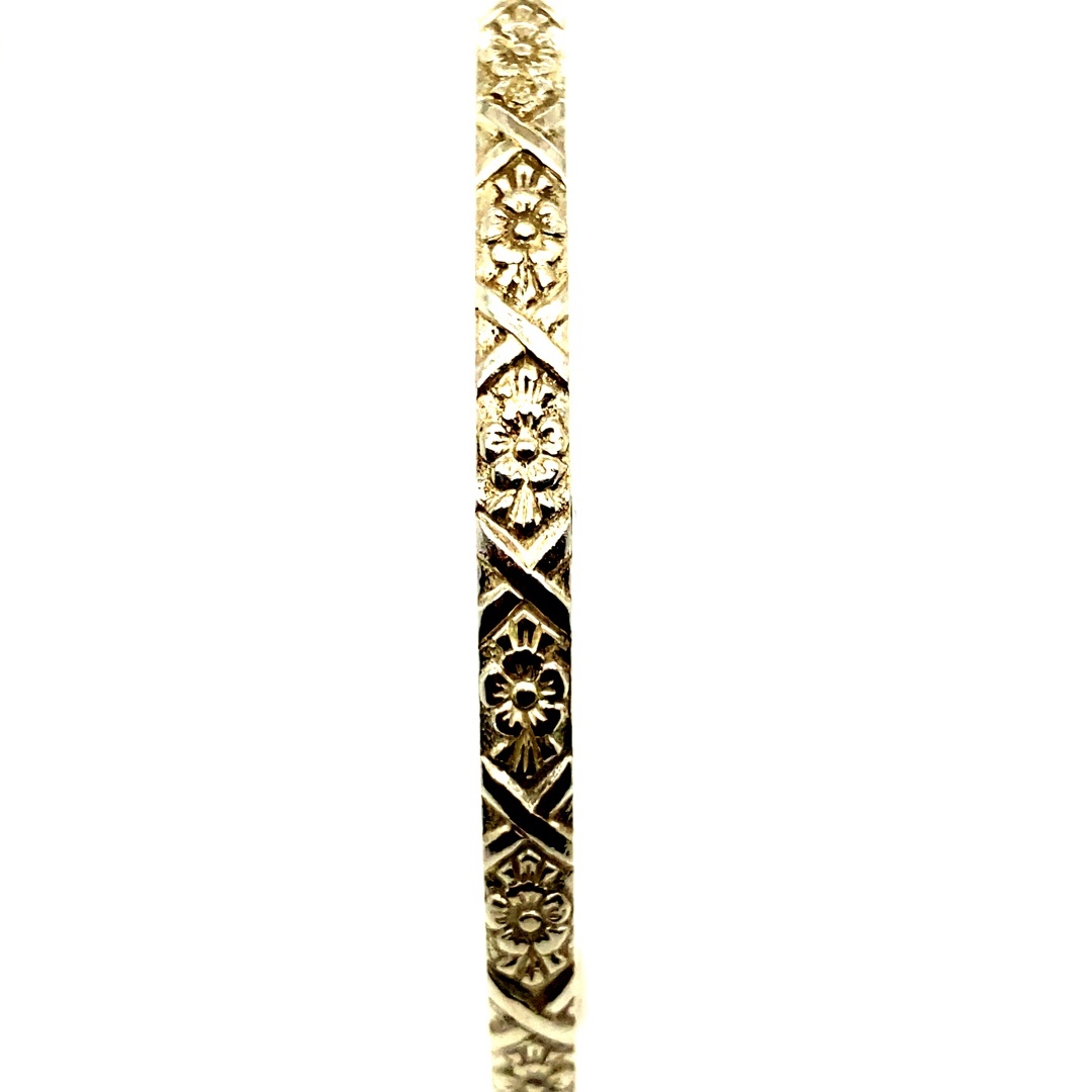 925 FLOWERS COMFI-FIT BANGLE - 4MM <br/>M18003 - Image 2
