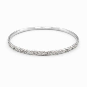 925 FLOWERS COMFI-FIT BANGLE - 4MM <br/>M18003