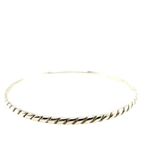 925 ROPE ETCHED COMFI-FIT BANGLE - 3MM <br/>M18008