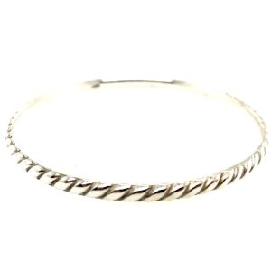 925 ROPE ETCHED COMFI-FIT BANGLE - 4MM <br/>M18009