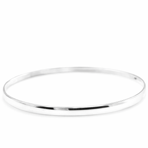 925 PLAIN D-SHAPE BANGLE - 4MM <br/>M18012