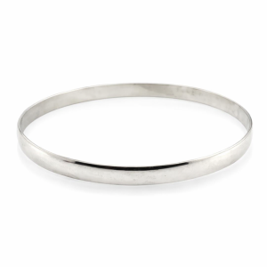 925 PLAIN D-SHAPE BANGLE - 6MM <br/>M18014