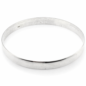 925 PLAIN D-SHAPE BANGLE - 8MM  <br/>M18015