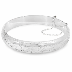925 HOL ENG D-SHAPE HINGE BANGLE 10MM 60DIA 17.5g <br/>M18024.60