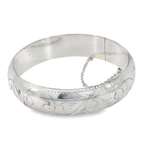 925 HOL ENG D-SHAPE HINGE BANGLE  15MM 60DIA 25g <br/>M18026.60