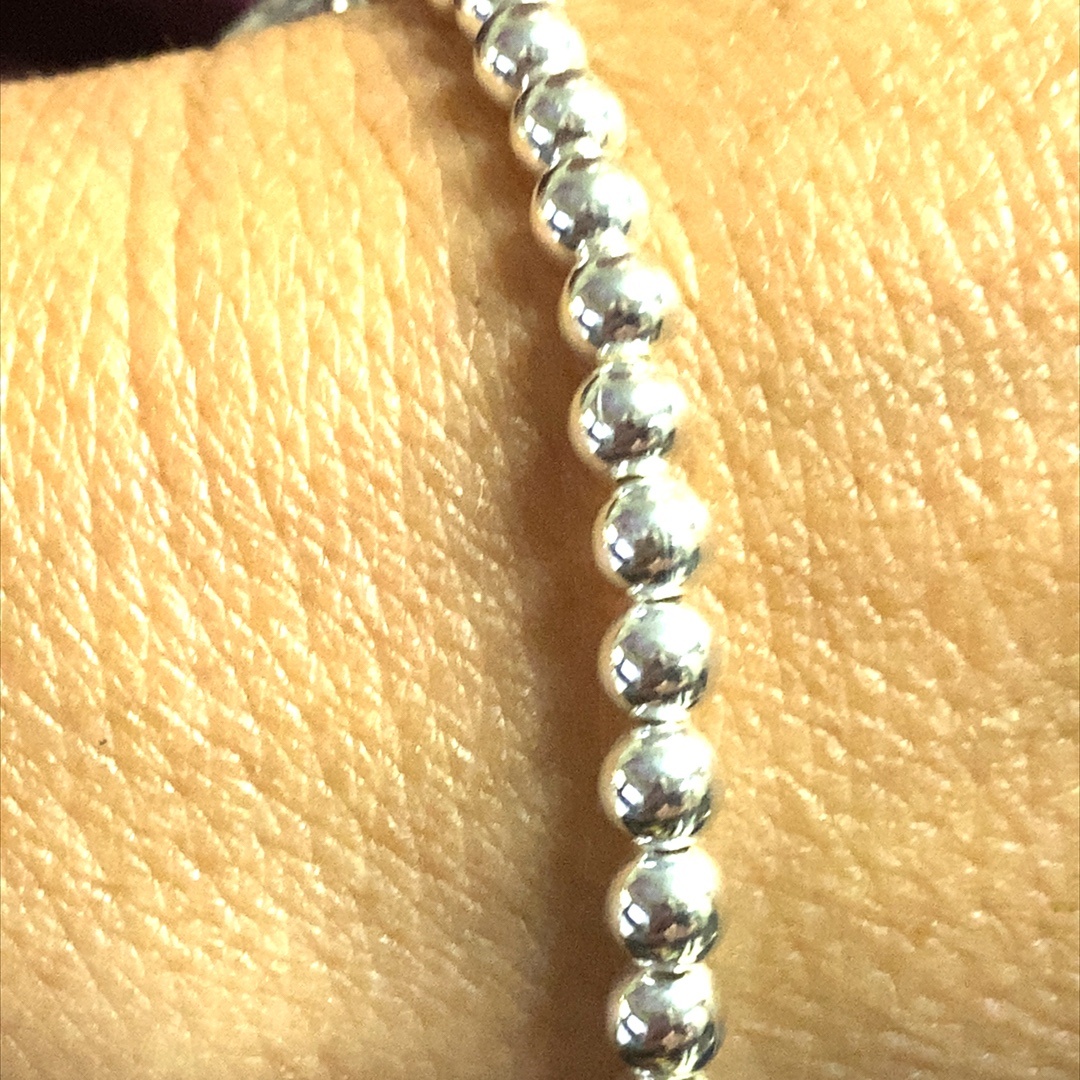 925 PLAIN HOLLOW BALLS ON ELASTIC - 6MM - 13.2g <br/>M18033 - Image 3