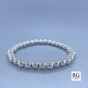 925 PLAIN HOLLOW BALLS ON ELASTIC - 6MM - 13.2g <br/>M18033