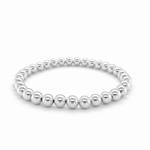 925 PLAIN HOLLOW BALLS ON ELASTIC - 6MM - 13.2g <br/>M18033