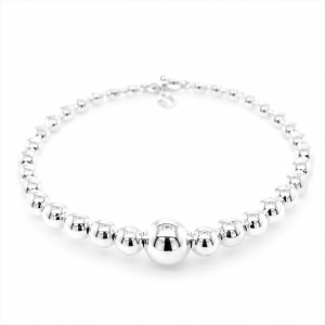 925 HOLLOW BALLS ON ELASTIC BRACELET - 8+5MM 10.7g <br/>M18061
