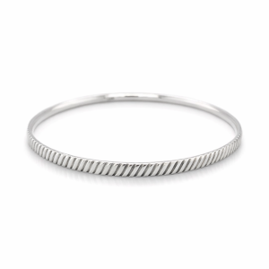 925 SLANTING LINES COMFI-FIT BANGLE - 4MM - 12g <br/>M18100.65