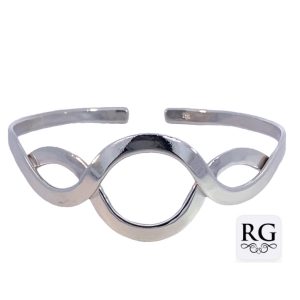 925 OPEN WAVY CUFF BANGLE - 23MM - 55 DIA - 13.6g <br/>M18119