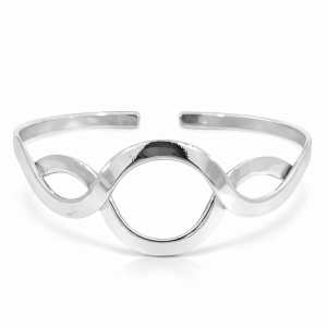 925 OPEN WAVY CUFF BANGLE - 23MM - 55 DIA - 13.6g <br/>M18119