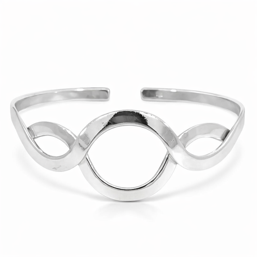 925 OPEN WAVY CUFF BANGLE - 23MM - 55 DIA - 13.6g <br/>M18119