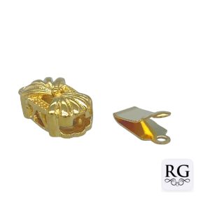 BRASS NICKEL FREE GOLD PL OV BOWL CLASP - 1 EYE  <br/>M20031