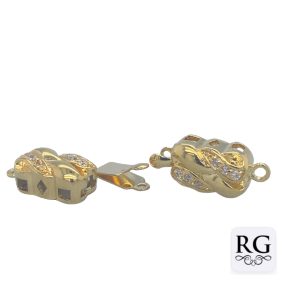 BRASS NICKEL FREE GOLD PL OVAL CLASP - 1 EYE <br/>M20034