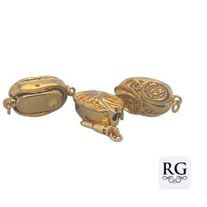 BRASS NICKEL FREE GOLD PL OVAL CLASP - 1 EYE <br/>M20037