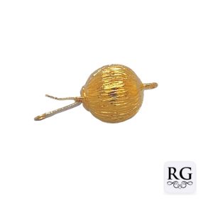 BRASS NICKEL FREE GLD PL ETCH BALL - 12MM 1 EYE <br/>M20042