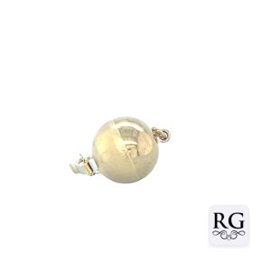 925 GOLD PL MAT+SHINY BALL CLASP - 12MM - 1 EYE <br/>M20049