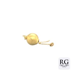 925 GOLD PL DIA CUT MAT BALL CLASP - 8MM - 1 EYE <br/>M20052