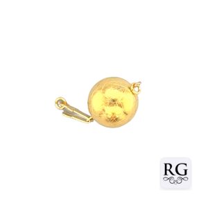 925 GOLD PL SCRATCHED BALL CLASP - 14MM - 1 EYE <br/>M20058