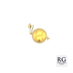 925 GOLD PL SCRATCHED BALL CLASP - 12MM - 1 EYE <br/>M20059