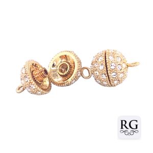 BRASS NICKEL FREE GOLD PL GLITTERBALL - 10MM 1 EYE <br/>M20062