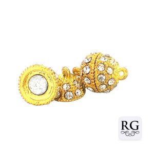 BRASS NICKEL FREE GLD PL MAGNETIC GLITTERBALL 12MM <br/>M20070