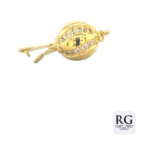 BRASS NICKEL FREE GOLD PL CZ BALL - 10MM - 1 EYE <br/>M20071