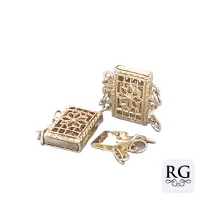 925 SQ FILIGREE CLASP - 12X12 - 3 EYE <br/>M20076