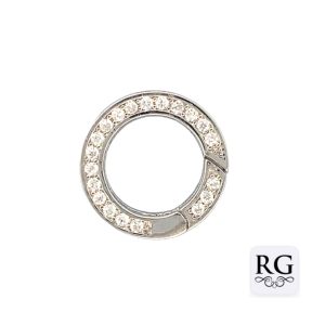 925 CZ PAVE OPEN CIRLE OPERA CLASP - 20MM <br/>M20080