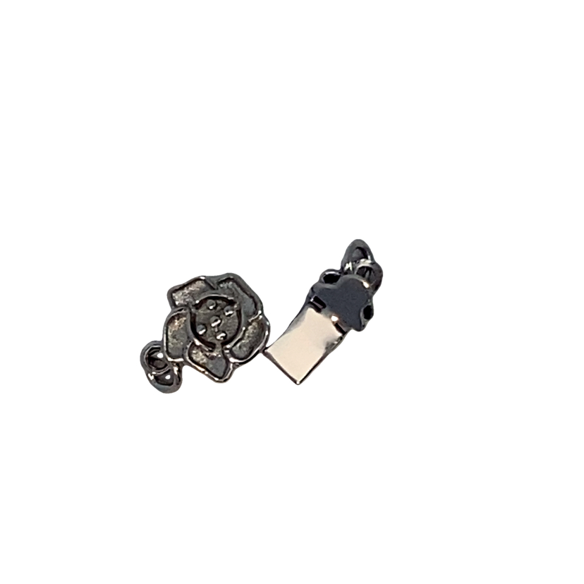 925 MATT FLOWER CLASPS - 15X9 - 1 EYE - 1.24g <br/>M20090