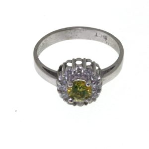 18CT WG TREAT YEL 0.46CT VS1 12/0.02CT HI DIA RING <br/>M3192