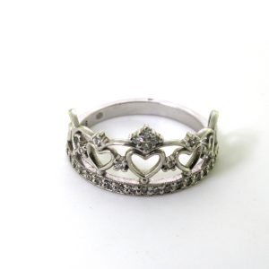 9CT WG DR:29X0.01CT GHVS CROWN RING - 2.95 - P <br/>M3247