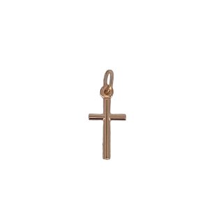 9CT YG HOLLOW RND TUBE CROSS - 25X10 - 0.7g <br/>M542