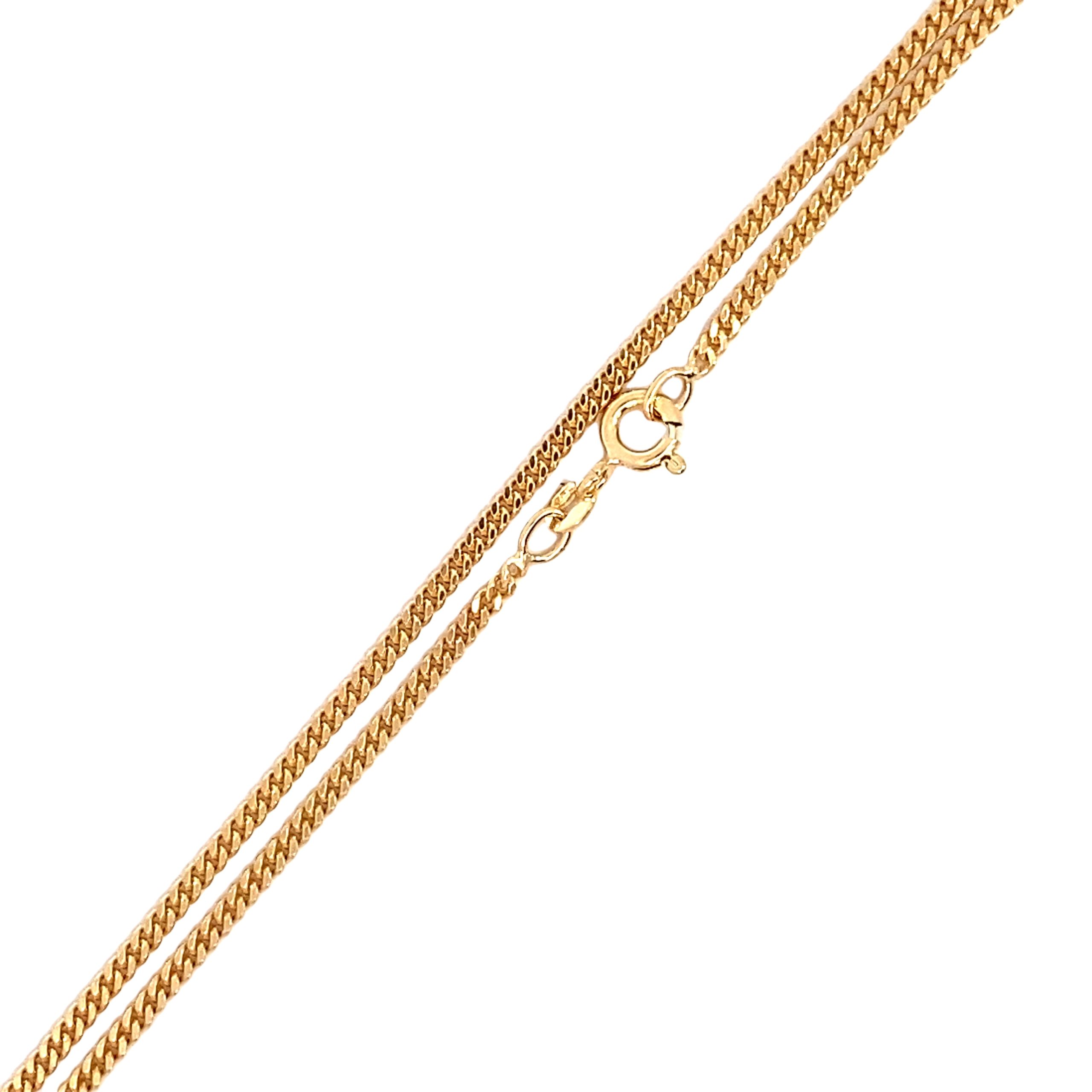 9CT YG CURB LINK CHAIN - 2.1MM - 56CM - 7.2g <br/>M5549.56
